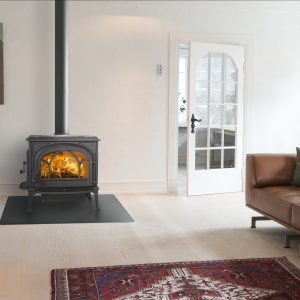 F 500 Eco musta lasikoristeet perinteinen kamina